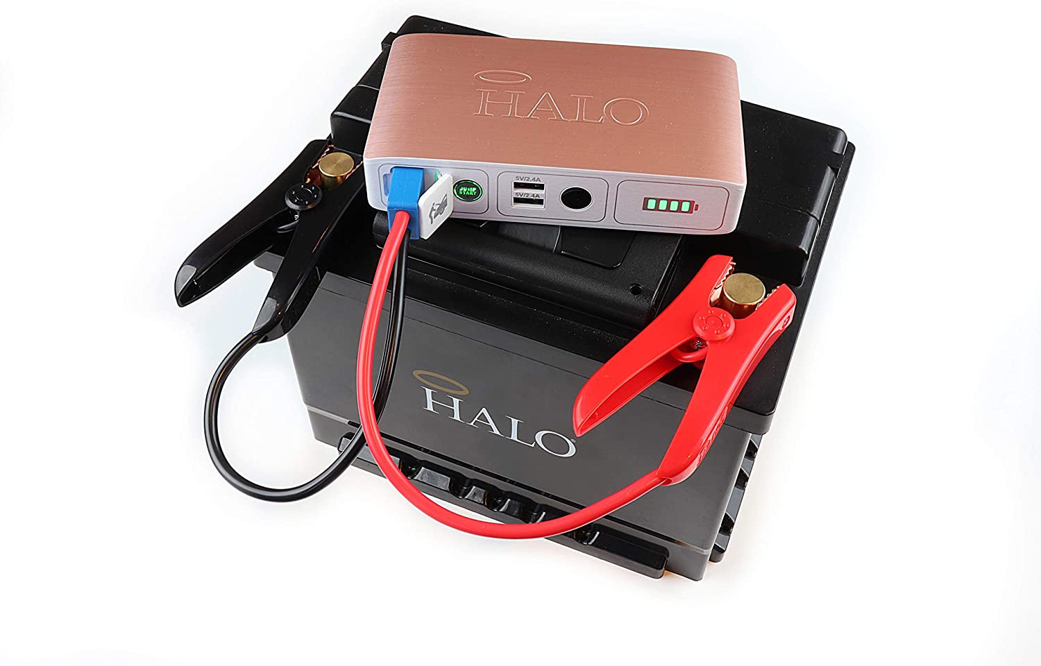 Bolt Compact Portable - Car Battery Jump Starter with 2 USB Ports to Charger Devices, Portable - Rose Gold