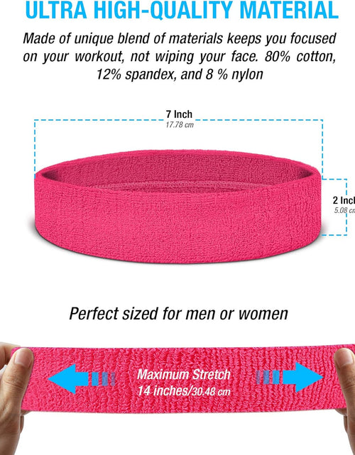 Load image into Gallery viewer, Sweatbands (Headband Wristband Set) - Terry Cloth Athletic Sweat Bands for Basketball, Tennis, Working Out, Gym
