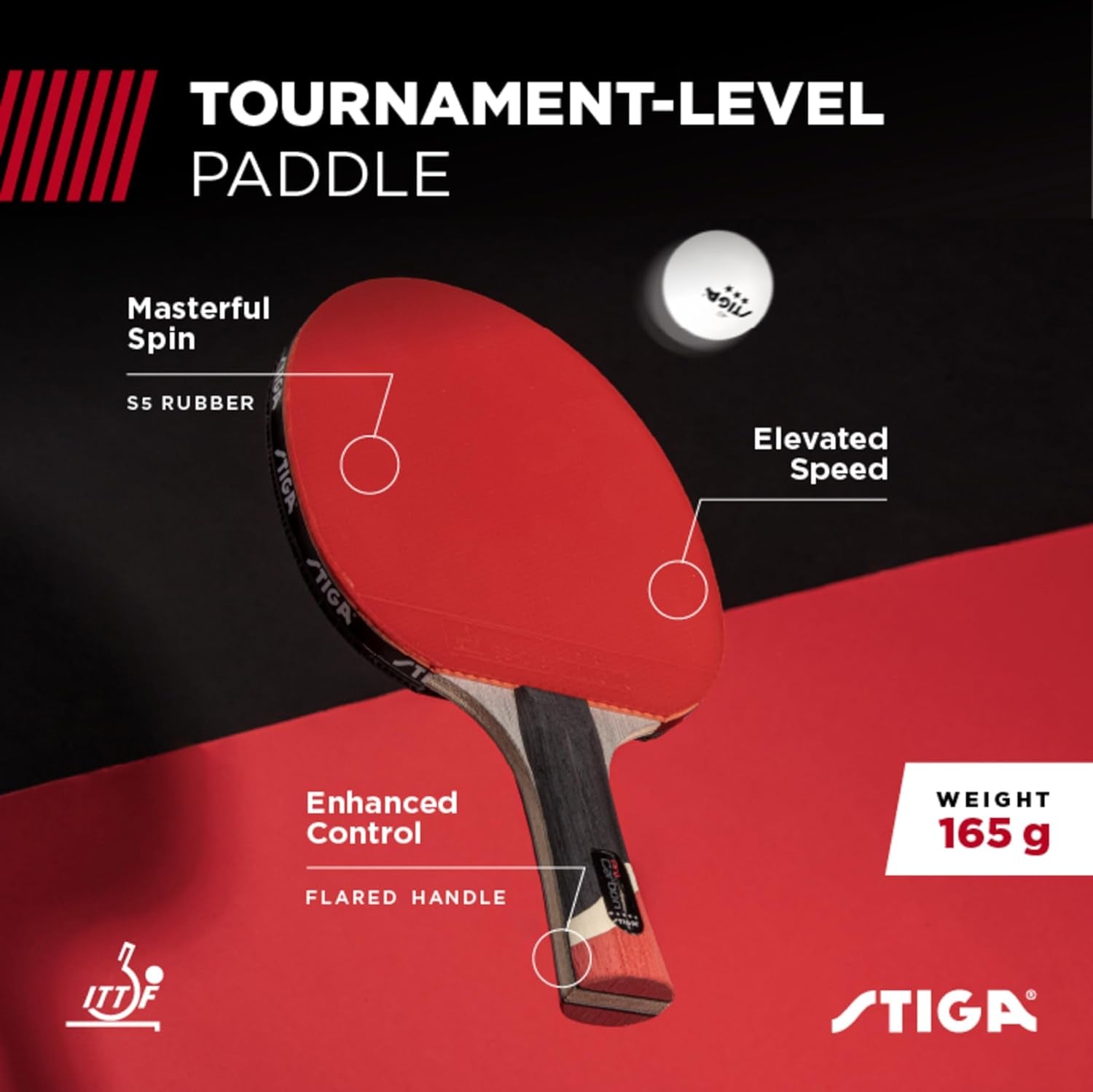 Pro Carbon Performance-Level Table Tennis Racket with Carbon Technology for Tournament Play