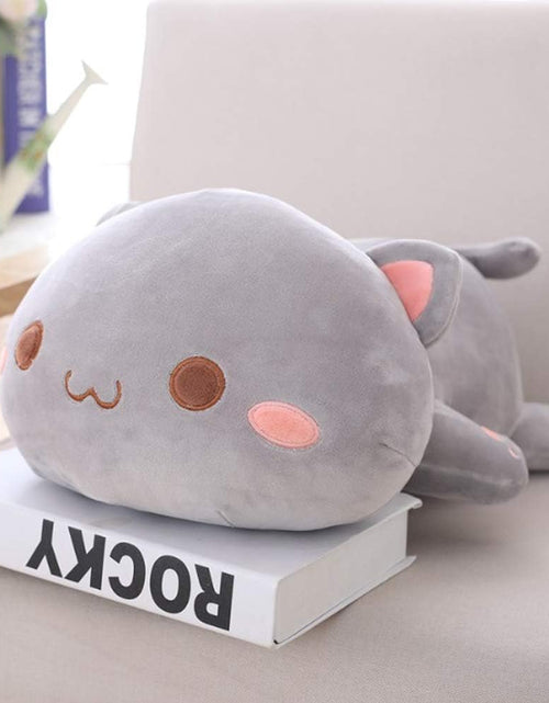 Load image into Gallery viewer, Cat Stuffed Animals, Soft Cat Plush Pillow Kitten Stuffed Animal Toy Gifts for Kids (Grey round Eyes, 19.6&quot;)
