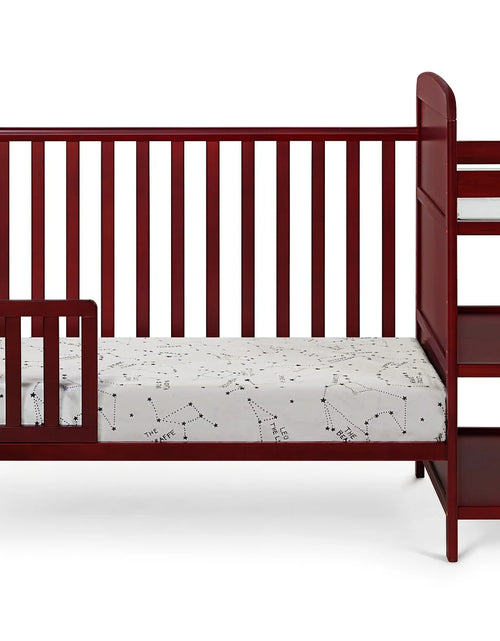 Load image into Gallery viewer, Crib Bedding for Baby, Solid Pine Wood Frame 3-In-Crib and Changing Table Combo, Cribs Can Converts to Toddler Bed or Day Bed, Greenguard Gold Certified, Non-Toxic Finishes, Cherry
