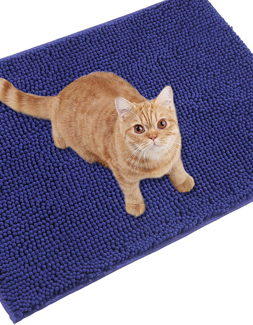 Load image into Gallery viewer, Cat Litter Mat, Litter Trapping Mat, 31&quot;× 20&quot; Cat Kitty Litter Rug with Waterproof Back, Super Soft for Cat&#39;S Paws, Machine Washable, Navy Blue
