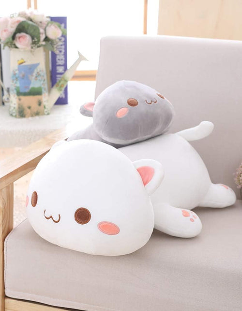 Load image into Gallery viewer, Cat Stuffed Animals, Soft Cat Plush Pillow Kitten Stuffed Animal Toy Gifts for Kids (Grey round Eyes, 19.6&quot;)
