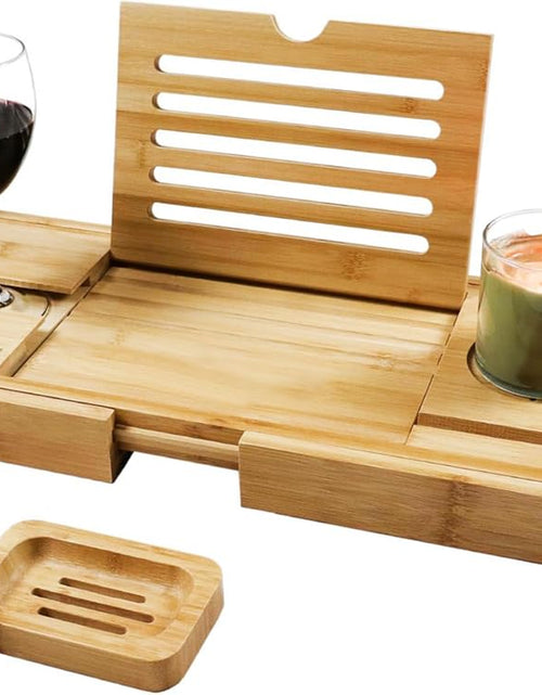 Load image into Gallery viewer, Bathtub Caddy Tray (Natural)- Bamboo Wood Bath Tray and Bath Caddy for a Home Spa Experience
