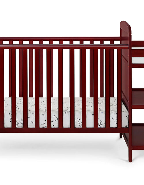 Load image into Gallery viewer, Crib Bedding for Baby, Solid Pine Wood Frame 3-In-Crib and Changing Table Combo, Cribs Can Converts to Toddler Bed or Day Bed, Greenguard Gold Certified, Non-Toxic Finishes, Cherry
