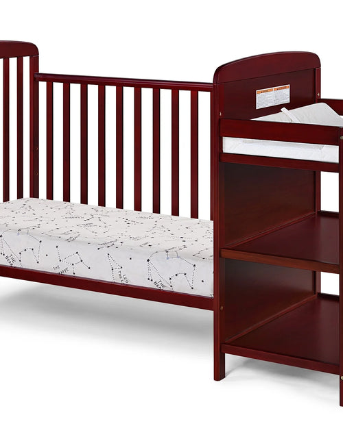 Load image into Gallery viewer, Crib Bedding for Baby, Solid Pine Wood Frame 3-In-Crib and Changing Table Combo, Cribs Can Converts to Toddler Bed or Day Bed, Greenguard Gold Certified, Non-Toxic Finishes, Cherry
