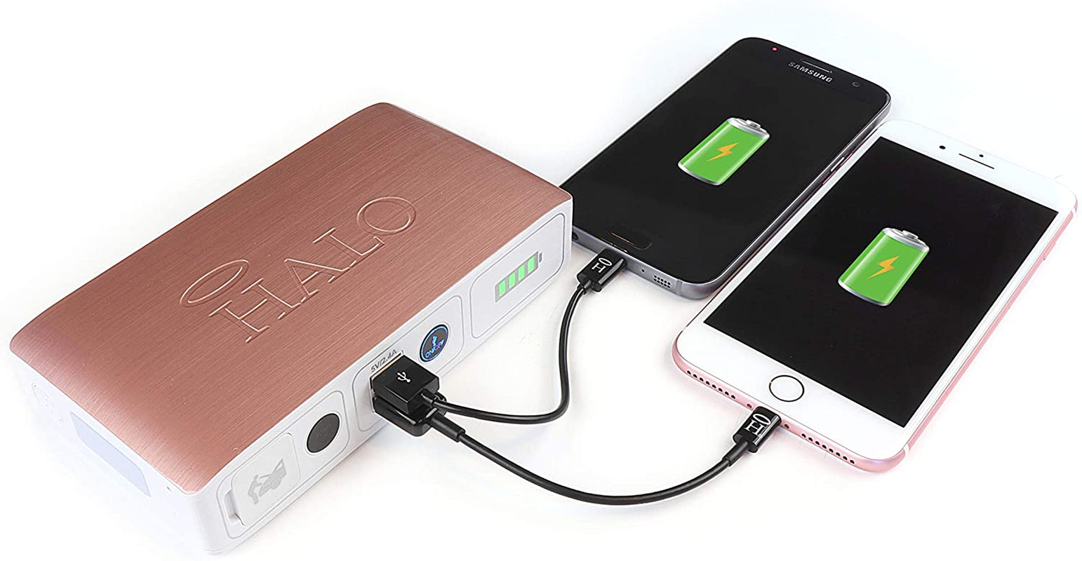 Bolt Compact Portable - Car Battery Jump Starter with 2 USB Ports to Charger Devices, Portable - Rose Gold