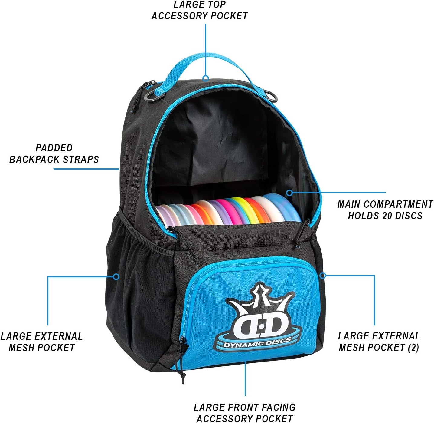 Cadet Disc Golf Backpack | Frisbee Disc Golf Bag with 17+ Disc Capacity | Introductory Disc Golf Backpack | Lightweight and Durable | Discs NOT Included