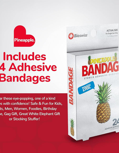 Load image into Gallery viewer, Novelty Bandages Self-Adhesive Funny First Aid, Novelty Gag Gift Assorted Pineapple (24Pc) (Pineapple)
