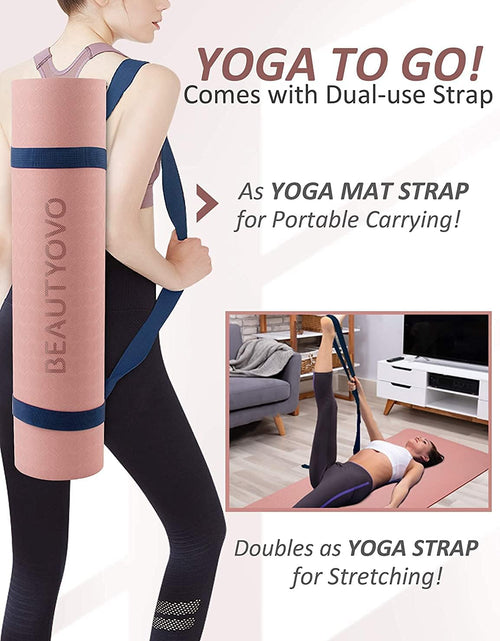 Load image into Gallery viewer, Yoga Mat with Strap, 1/3 Inch Extra Thick Yoga Mat Double-Sided Non Slip, Professional TPE Yoga Mats for Women Men, Workout Mat for Yoga, Pilates and Floor Exercises
