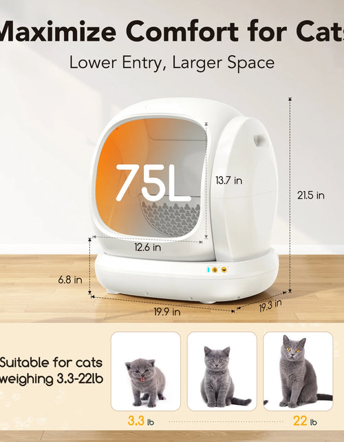 Load image into Gallery viewer, Smart Automatic Self-Cleaning Cat Litter Box, APP Control/Integrated Safety Protection,White
