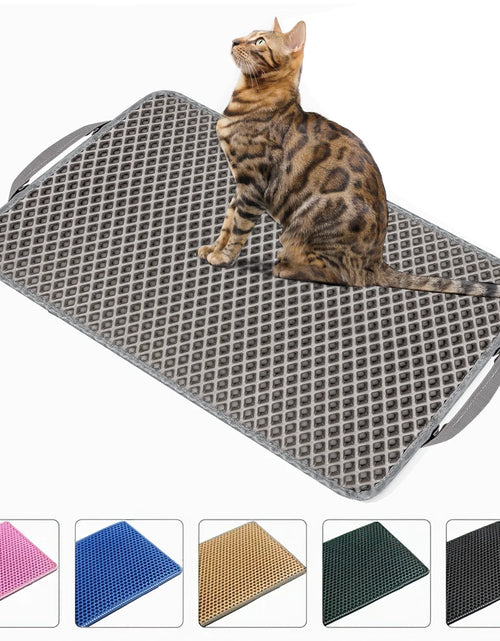 Load image into Gallery viewer, Double Layer anti Tracking Waterproof Cat Litter Trapping Mat Gray
