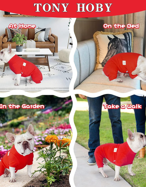 Load image into Gallery viewer, Dog Pajamas, 4 Legged Dog Pajamas, Dog Onesies with Thermal, Cotton Pet Clothes for Small Medium Dog (Red, L)
