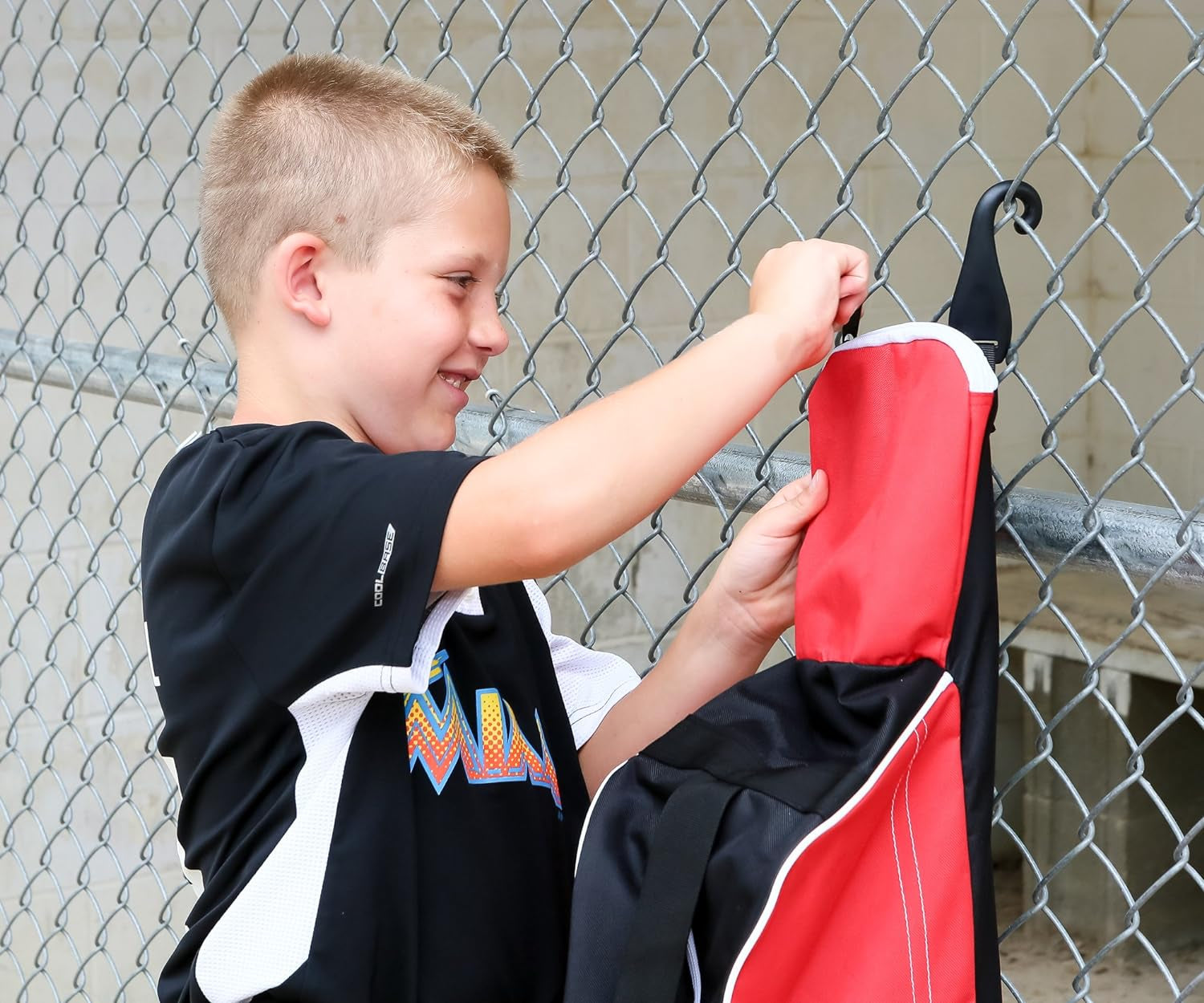 Baseball Tote Bag - Tote Bag for Baseball, T-Ball & Softball Equipment & Gear for Kids, Youth, and Adults | Holds Bat, Helmet, Glove, & Shoes | Fence Hook