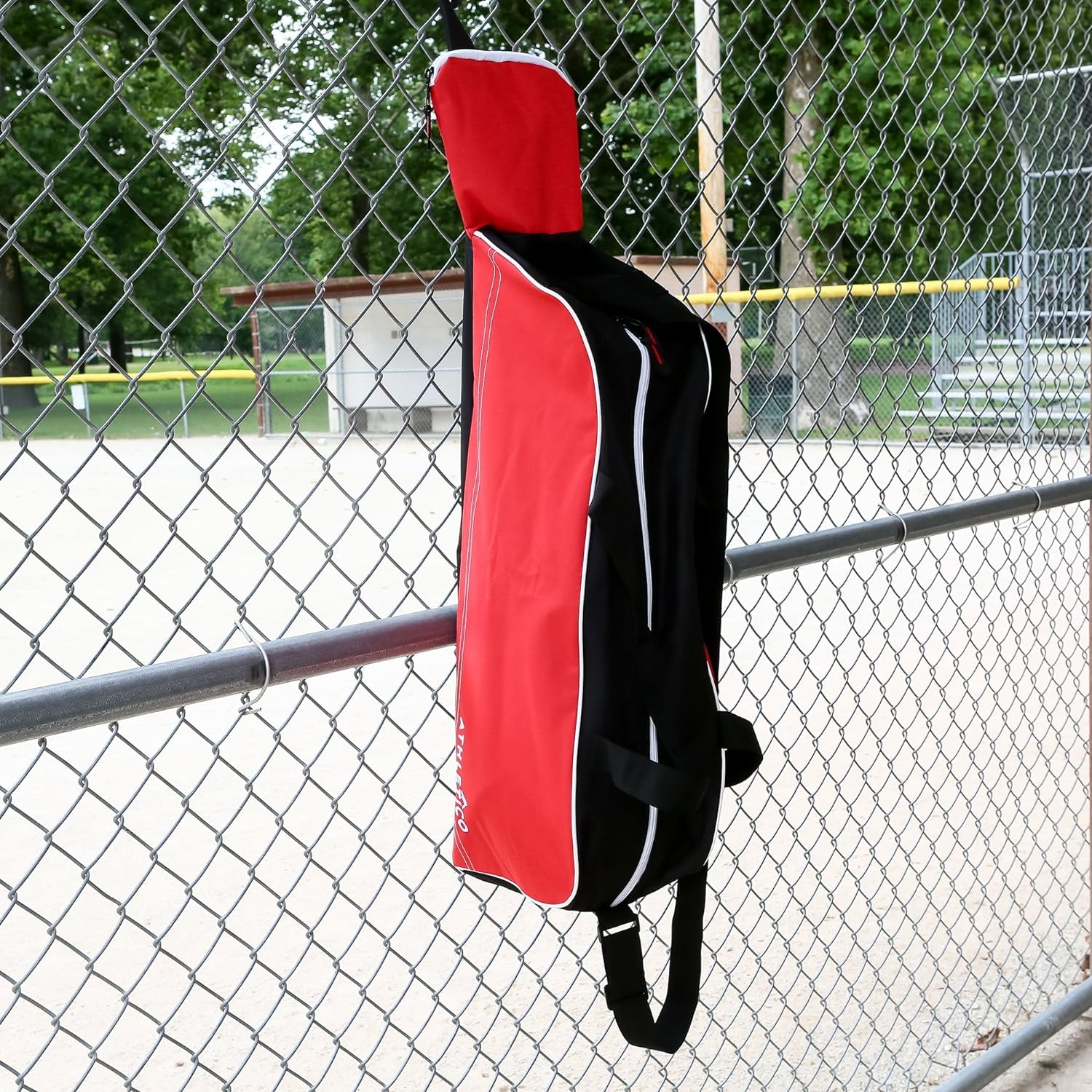 Baseball Tote Bag - Tote Bag for Baseball, T-Ball & Softball Equipment & Gear for Kids, Youth, and Adults | Holds Bat, Helmet, Glove, & Shoes | Fence Hook