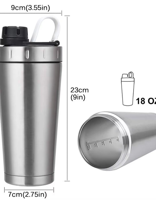 Load image into Gallery viewer, Logo Custom Protein Shaker Bottle Stainless Steel Water Cup Double Wall Vacuum Insulated Bottle Leak Proof Sport Drinkware 20Oz
