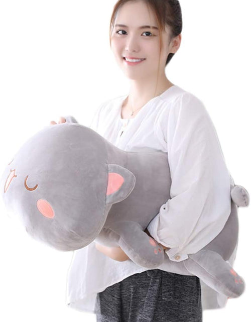 Load image into Gallery viewer, Cat Stuffed Animals, Soft Cat Plush Pillow Kitten Stuffed Animal Toy Gifts for Kids (Grey round Eyes, 19.6&quot;)
